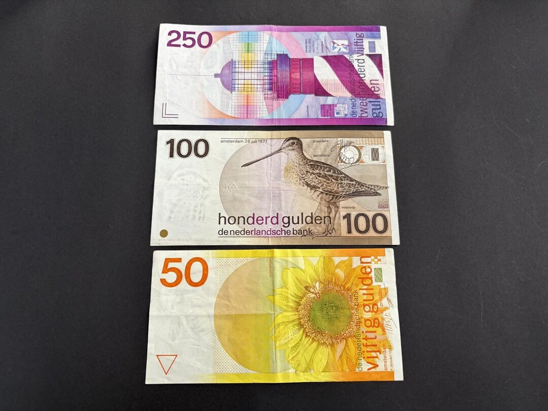 Netherlands Banknotes 50, 100 & 250 Gulden From the 1980s - Etsy