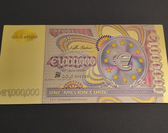 Banknote 1 million euros, gold fantasy note (not legal tender)