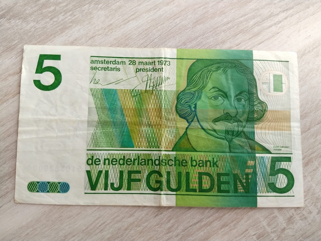 Oud biljet 5 Nederlandse gulden type Vondel 2 uit 1973 - Etsy Nederland