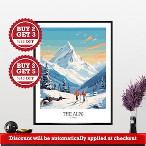 The Alps Digital Travel Poster - Printable Wall Art for Home Decor and Gift