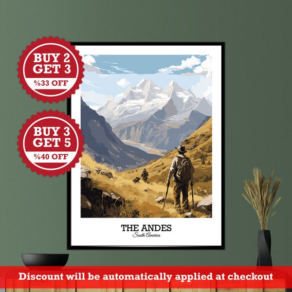 The Andes Digital Travel Poster - Printable Wall Art for Home Decor and Gift