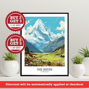 The Andes Digital Travel Poster - Printable Wall Art for Home Decor and Gift