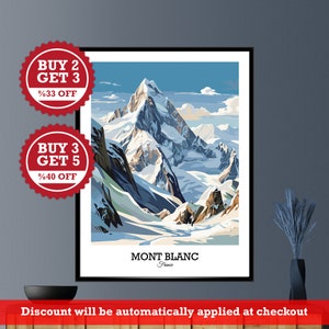 Mont Blanc Poster, Digitaler Reisedruck, Wandkunst für Wohnkultur und Geschenk