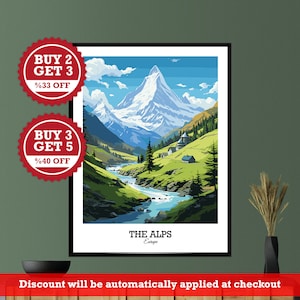 The Alps Digital Travel Poster - Printable Wall Art for Home Decor and Gift