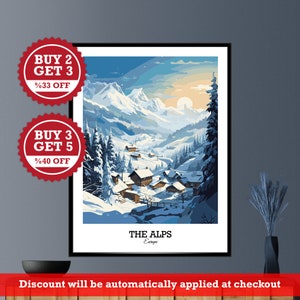 The Alps Digital Travel Poster - Printable Wall Art for Home Decor and Gift