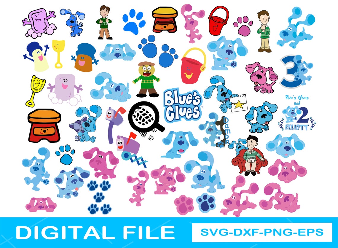 Download Blue's Clues Bundle SVG Dog Birthday Svg Blue Dog Svg | Etsy