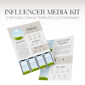 Influencer Media Kit Canva Template | Instagram Blogger | YouTube and TikTok Blogger | Media Kit Brand Deals | UGC | Land Deals | Aesthetic