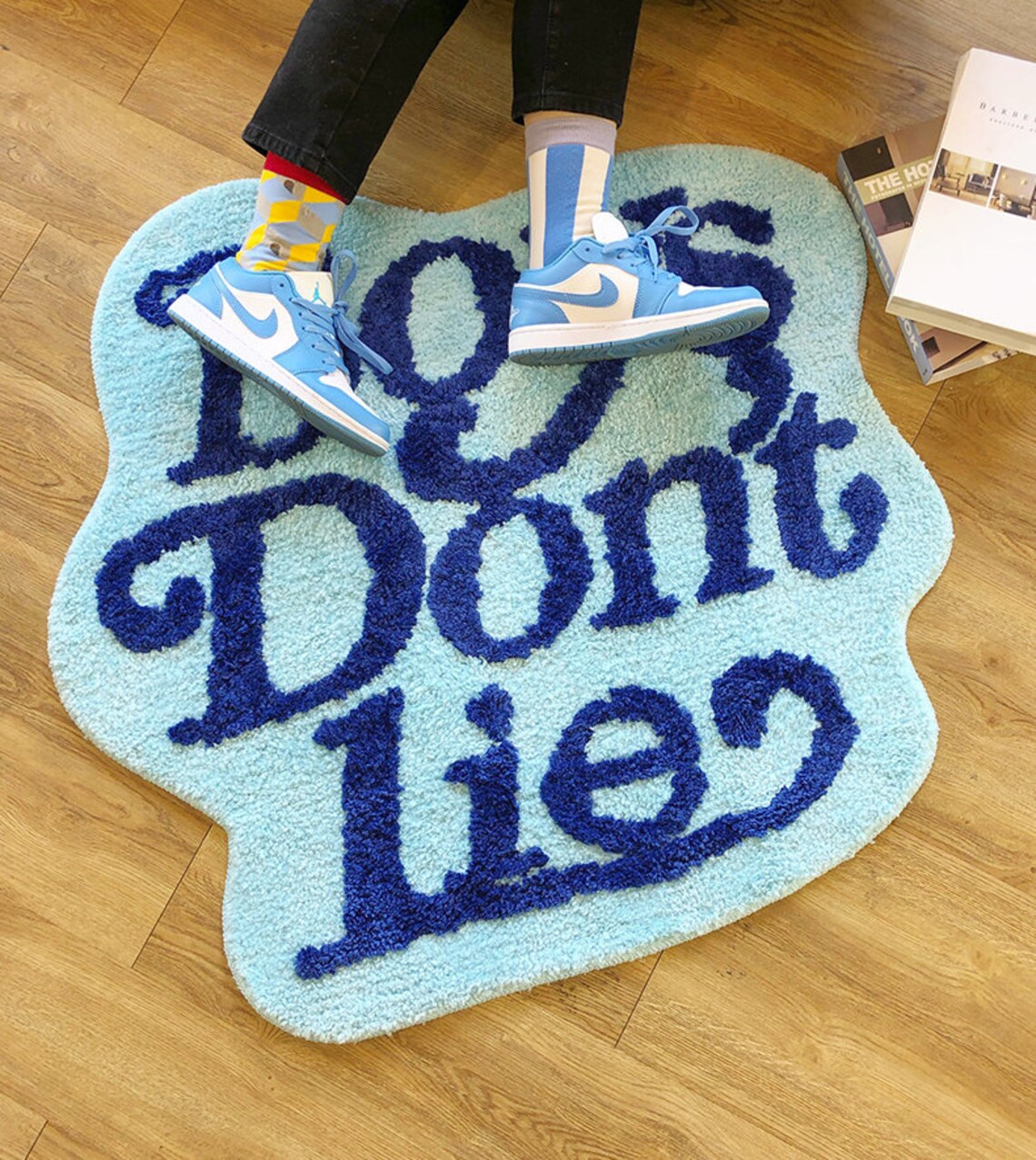 Boys don't lie rug Blue rug Cute rug Bedroom Boys Etsy