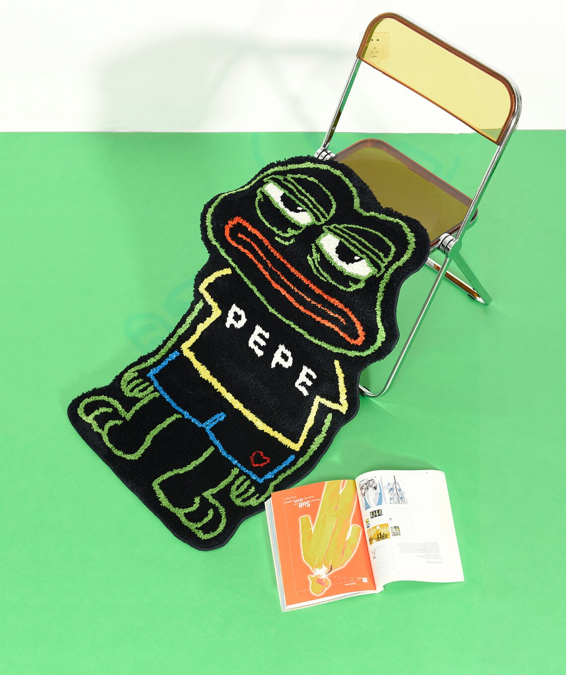 Froggy Rug Frog Bath Mat Smiling Frog Pepe the Frog Etsy UK