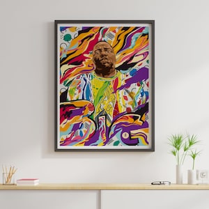 Biggie Portrait Illustration Art Print Rap Artist Digital Poster | josfer