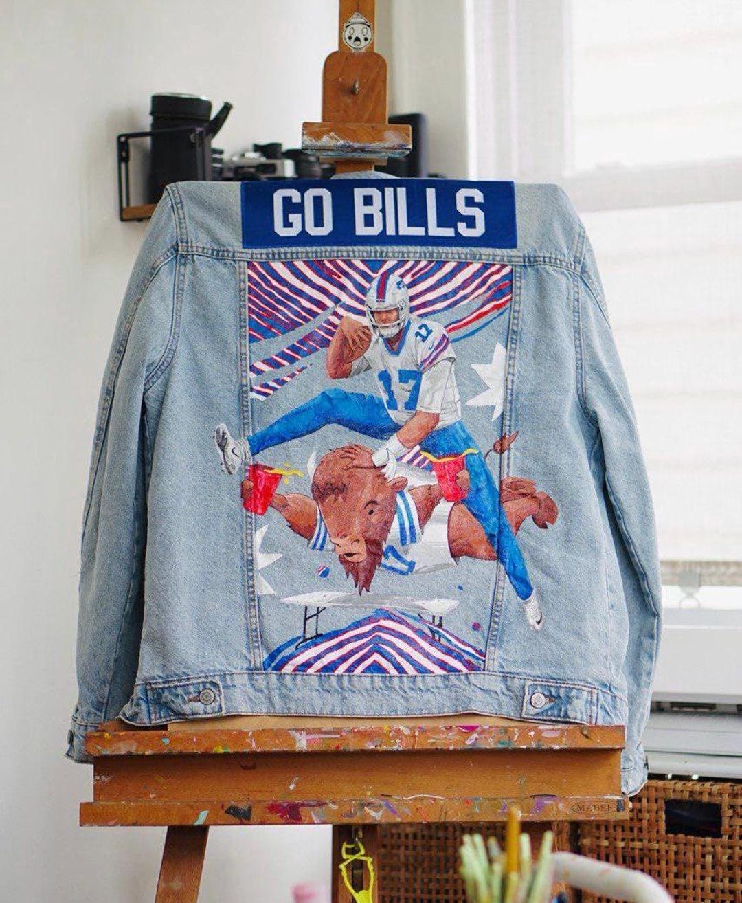 Hand-painted Portrait Denim Jacket | Custom Wearable Art - Etsy
