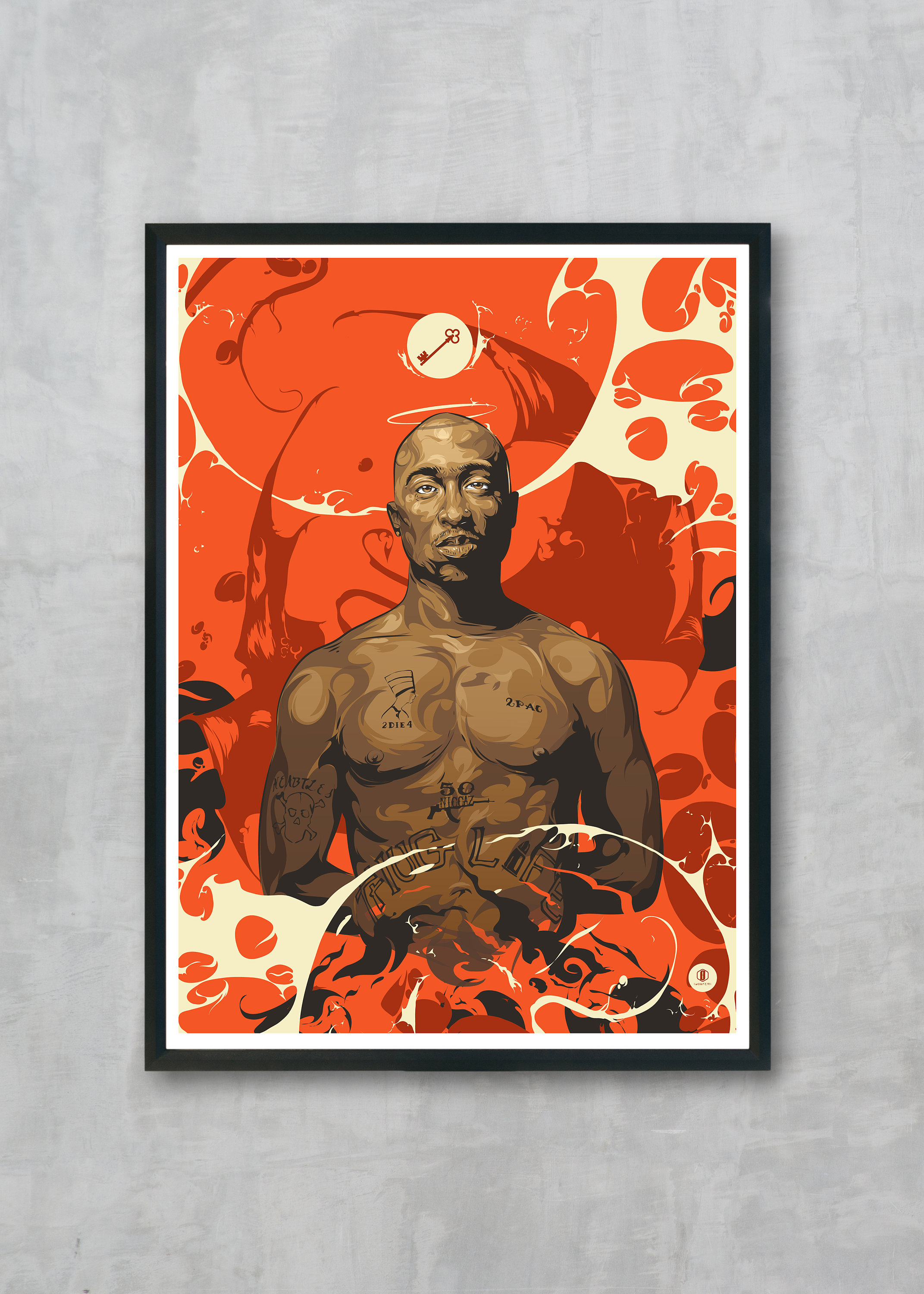 2pac Portrait Illustration Art Print Tupac Hip Hop Artist Digital