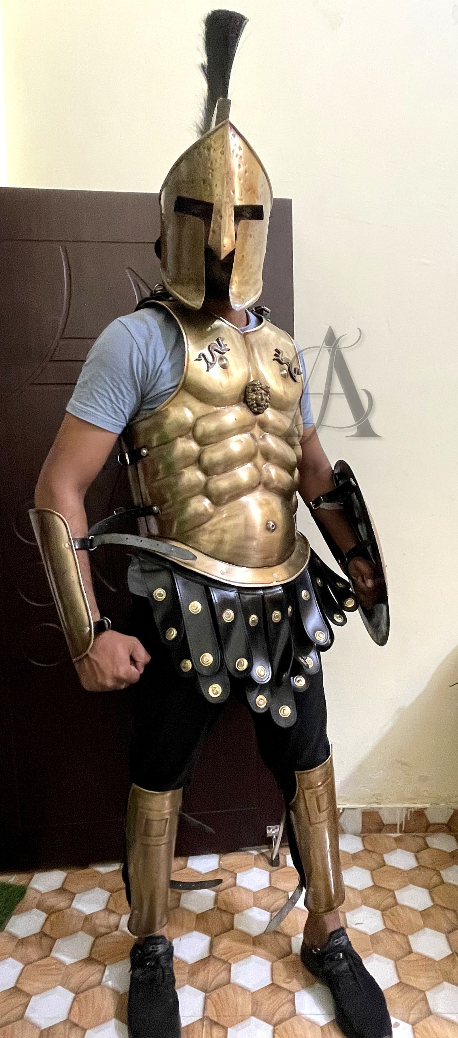 Medieval 300 Spartan Full Costume King Leonidas Muscle Armor Etsy