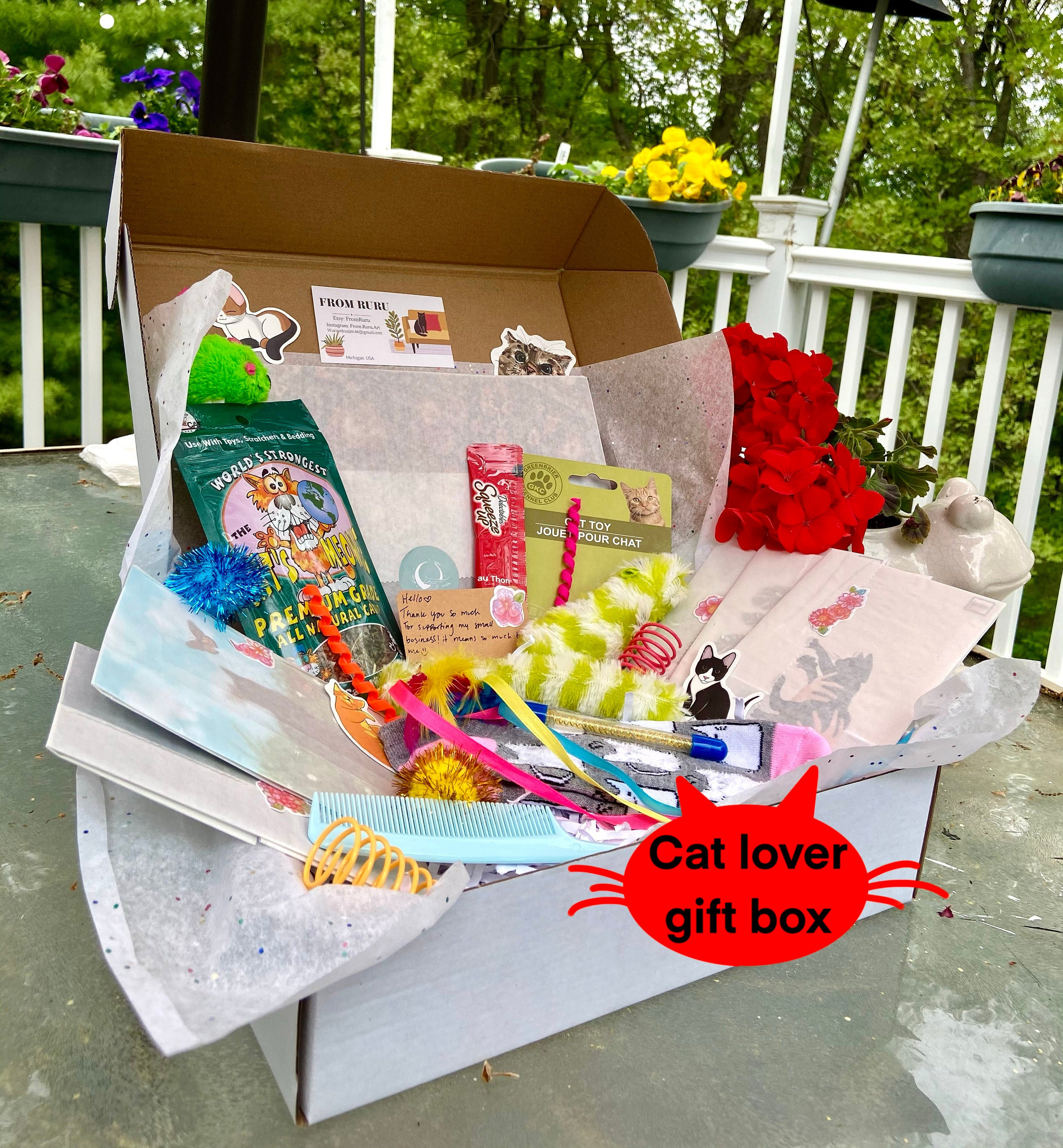 Cat DELUXE gift box PERSONALIZED gift cat mystery box black Etsy