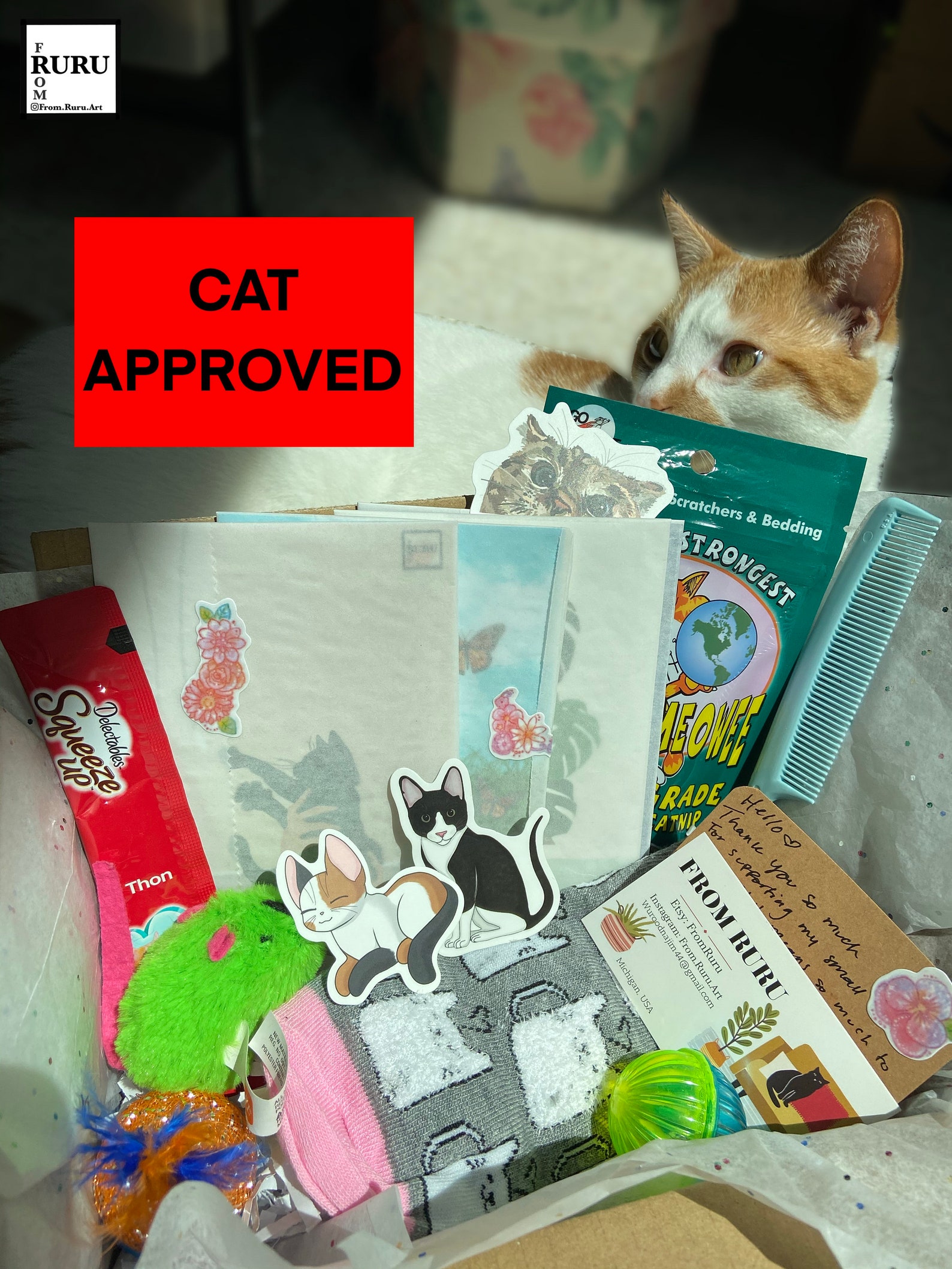 CAT GIFT BOX Medium Cat Lovers Gift Cat Mystery Box Cat Etsy