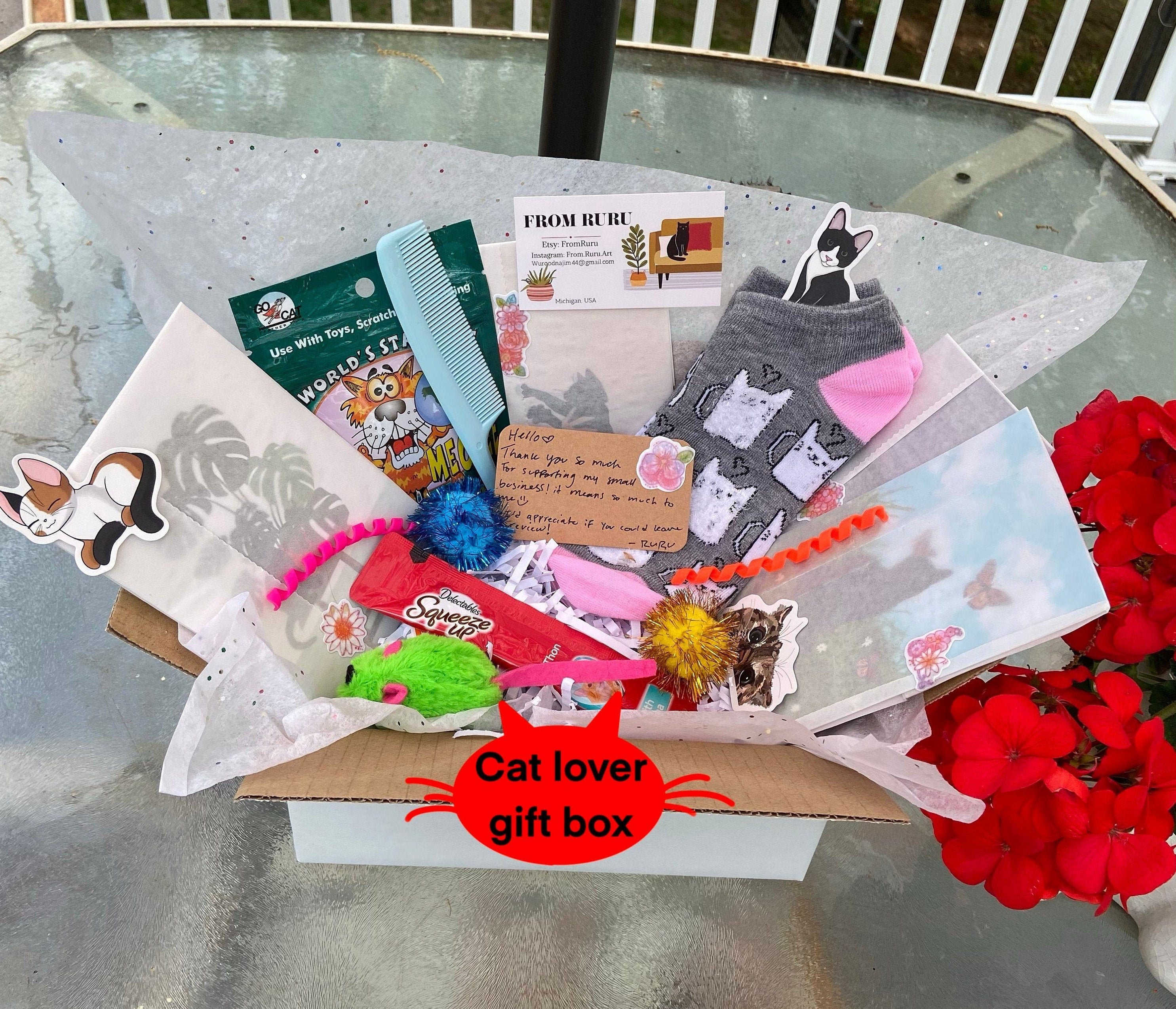 CAT GIFT BOX Medium Cat Lovers Gift Cat Mystery Box Cat Etsy