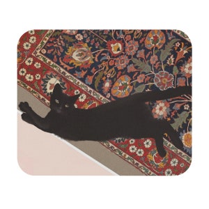 Katze Mousepad, schwarze Katze Mauspad, Katzenohren, Katzen Büro Deko, Büro Accessoires, Geschenk für Katzenliebhaber