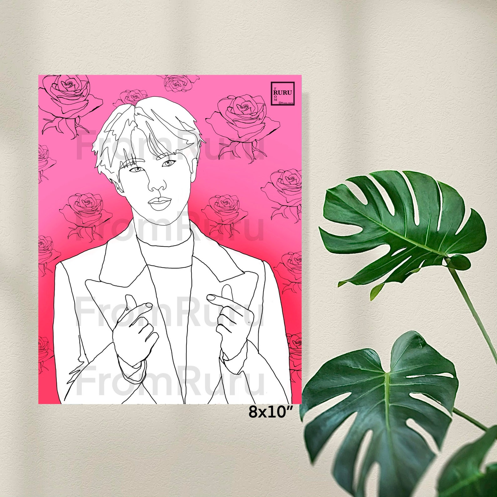JIN BTS Jin fanart Kim seok Jin bts art print jin line art | Etsy