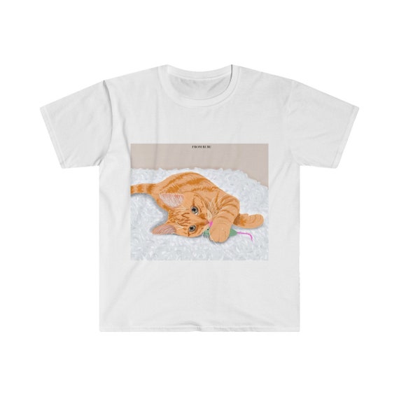 Orange cat tshirt, adorable ginger tabby tee, white unisex soft tshirt, cat lover gift, cat mom gift, cat dad gift, Christmas gift