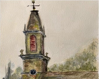 The Old Weathervane Watercolor Painting