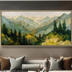 Berg Strukturierte Wand Kunst Wald Landschaft Ölgemälde Auf Leinwand Große Moderne Abstrakte Hand geschnitzte Natur Wand Kunst Personalisierte Dekor