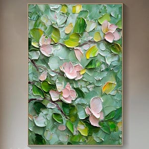 Original 3D Textured Wall Art Floral Painting On Canvas Abstract Impressionist Art Spring Bloom Art Modern Botanical Art Living Room Art