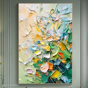 Original 3D Textured Wall Art Floral Painting On Canvas Abstract Impressionist Art Spring Bloom Art Modern Botanical Art Living Room Art