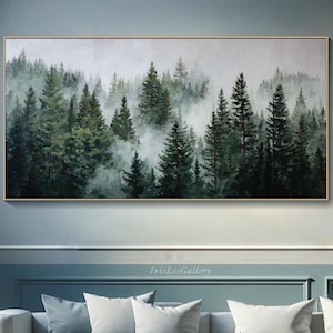 Forest Oil Painting on Canvas: Textured Nature Wall Art