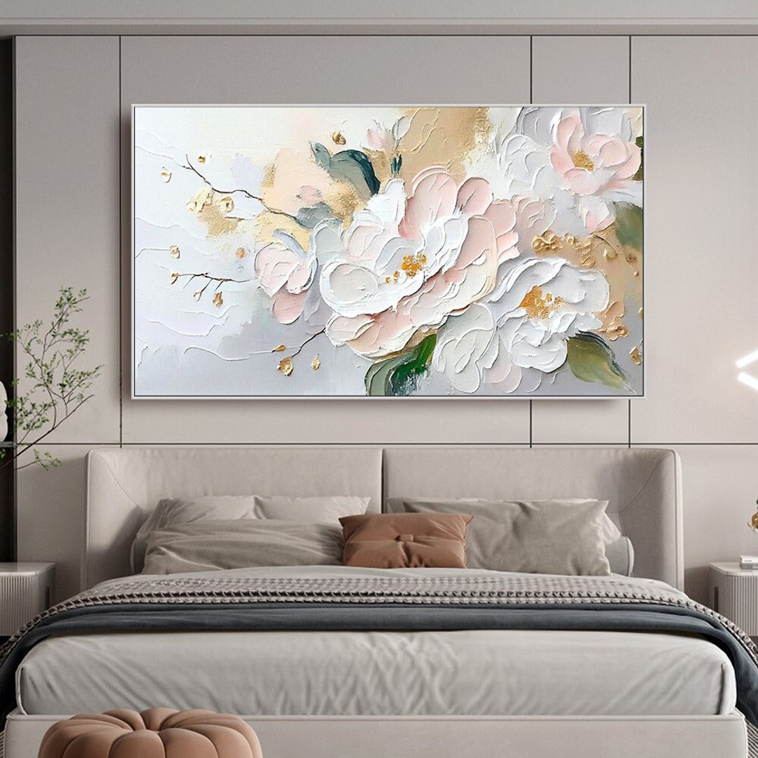 Original Flower Textured Wall Art 3D Abstrat Painting on Canvas Wall