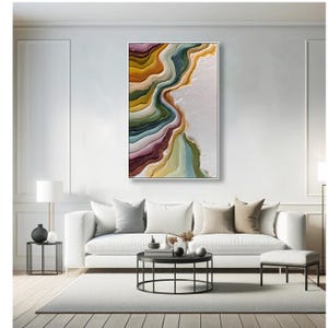 Colorful Oil Painting on Canvas Abstract Textured Wall Art Impasto ...