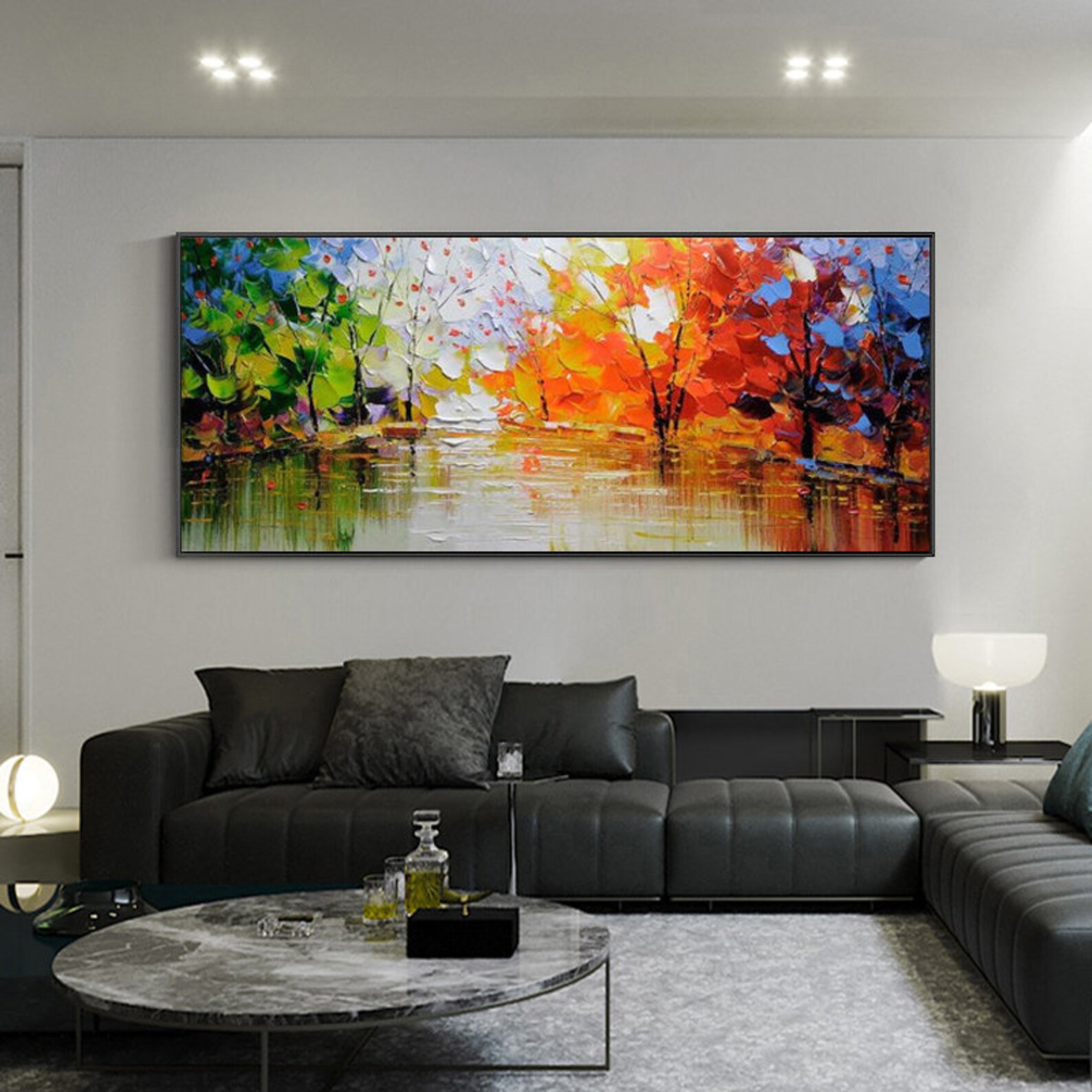 Colorful Wall Decor Home Decor Canvas Wall Art Forest Painting - Etsy UK