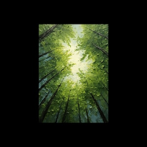 Original Green Forest Painting on Canvas 3D Abstract Textured Wall Art ...