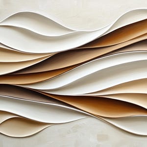 3D Minimalist Abstract Wood Decor Large Textured Wave Wall Art Wabi-Sabi Wall Art Living Room Wall Decor Beige White Neutral Tones Wall Art image 9