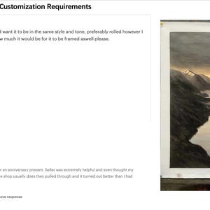 May include: An oil painting of a river winding through a mountain valley under a cloudy sky. The artwork, labeled "Final Piece," is framed with a white border. The color palette includes shades of gray, brown, and gold.