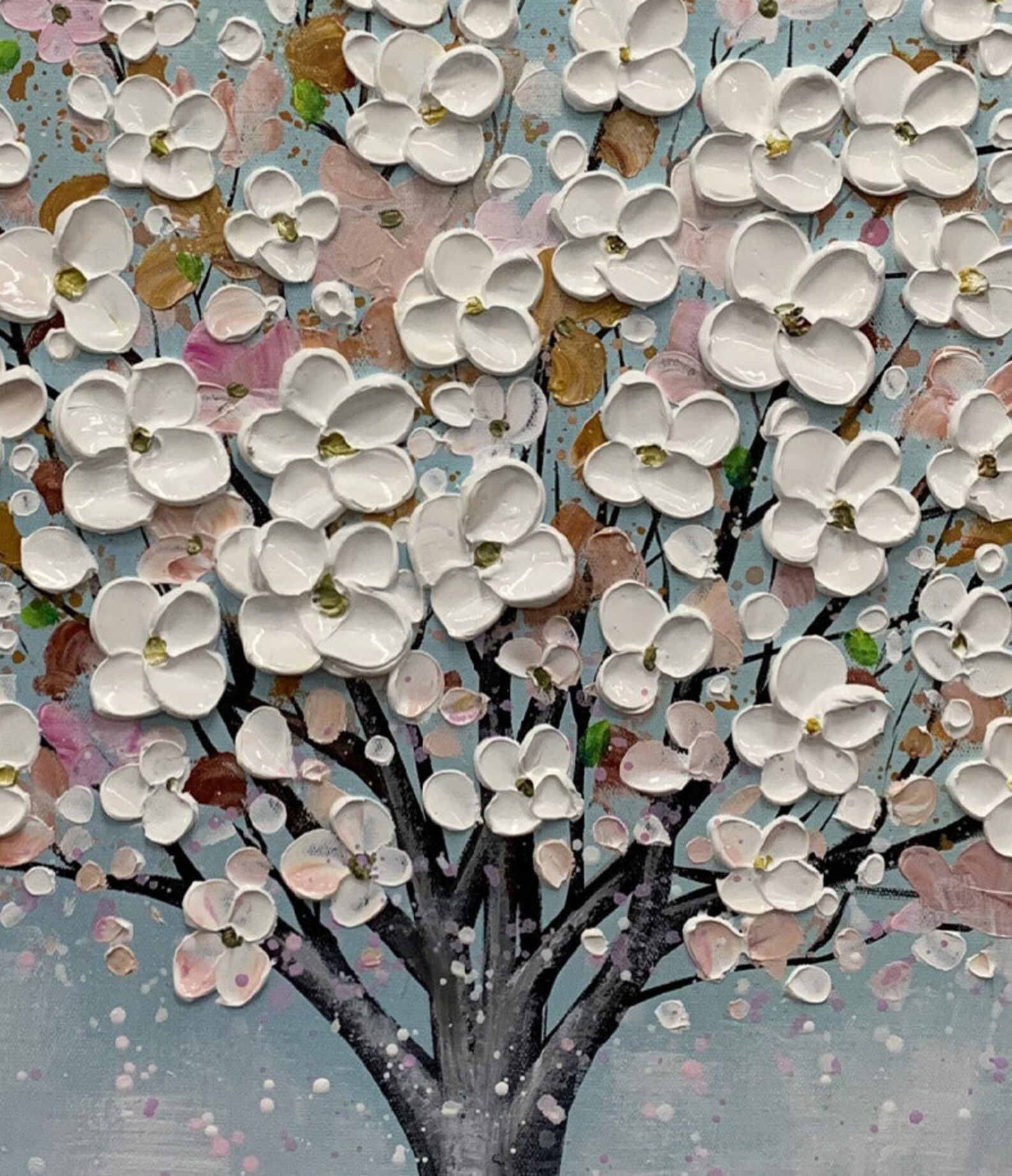 Oil Painting flowers On Canvas3D Oil painting Blooming Etsy