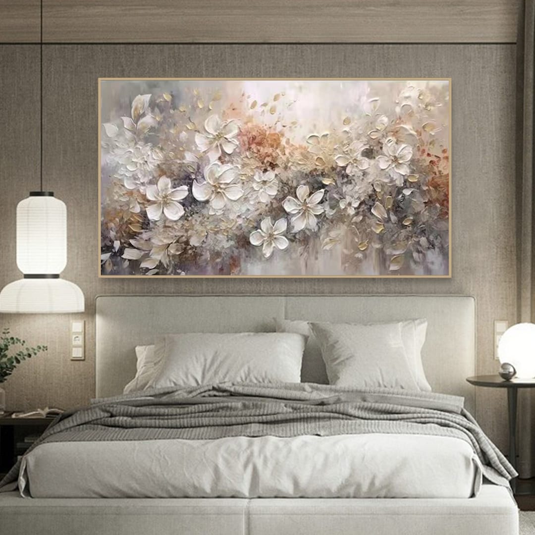 Original Flower Textured Wall Art 3D Abstrat Painting on Canvas Wall
