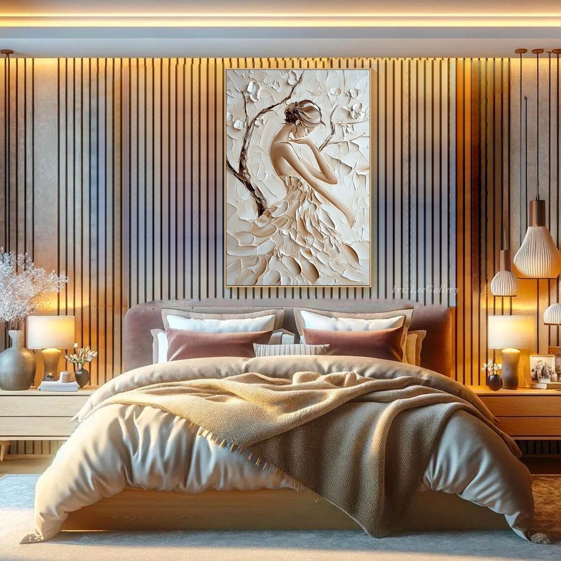 Abstract Woman Figure Painting on Canvas 3D Textured Nude Wall Art ...