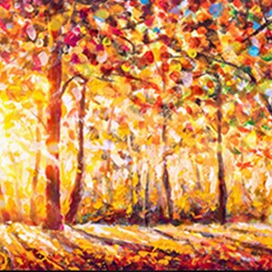 Large Sunset Forest Oil Painting on Canvas Home Décor Boho Wall Decor ...