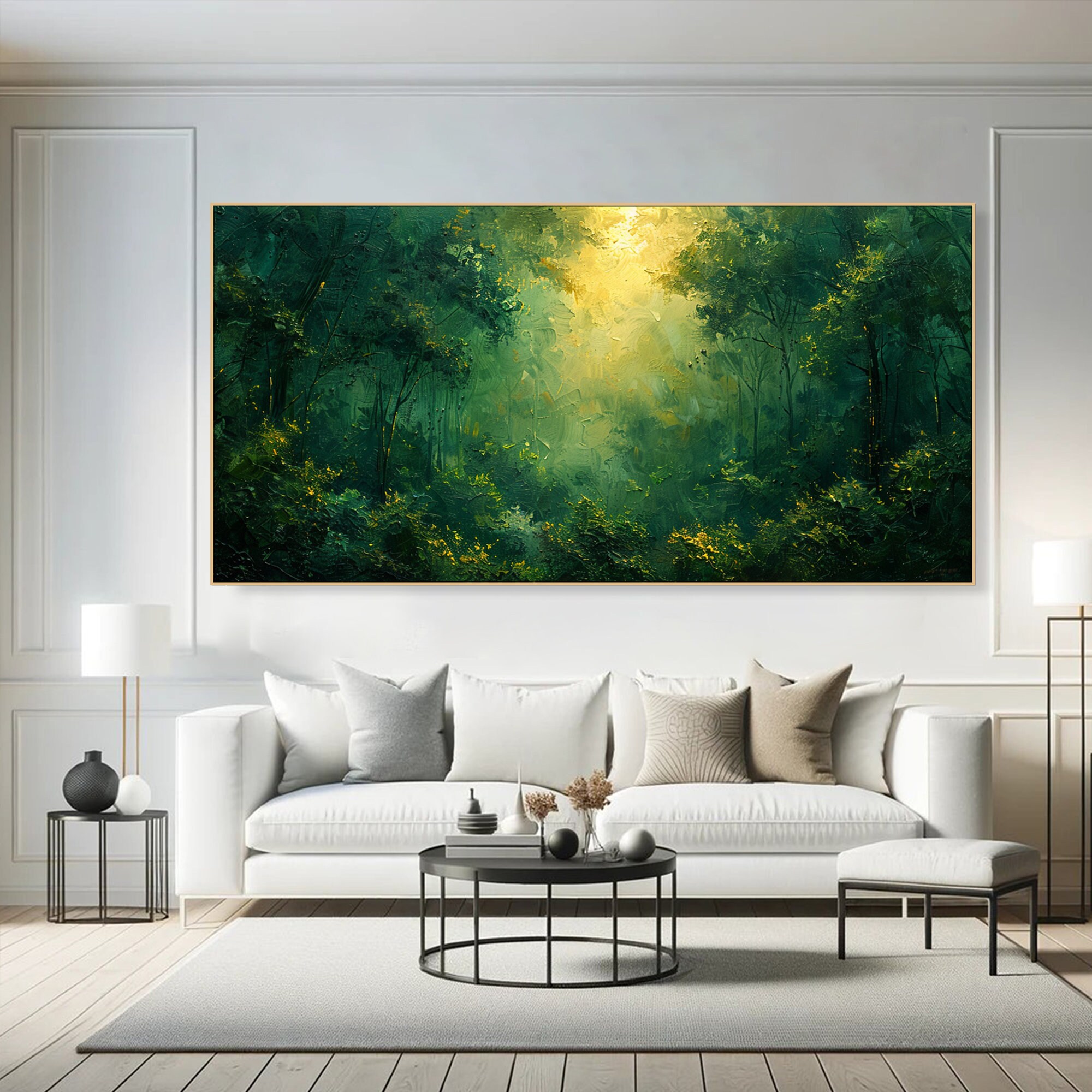 Enchanted Forest Oil Painting on Canvas Textured Wall Art Large ...