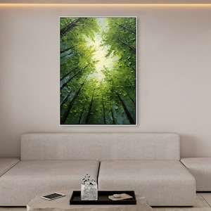 Original Green Forest Painting on Canvas 3D Abstract Textured Wall Art ...