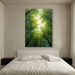 Original Green Forest Painting on Canvas 3D Abstract Textured Wall Art ...