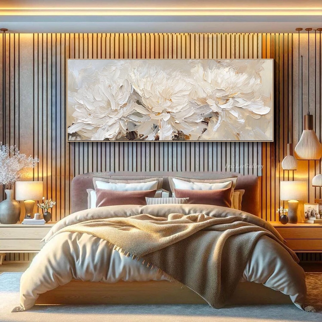 Original Flower Painting on Canvas 3D Large Textured Wall Art Modern ...