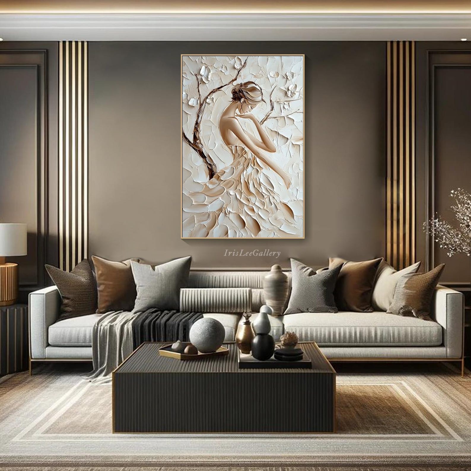 Abstract Woman Figure Painting on Canvas 3D Textured Nude Wall Art ...