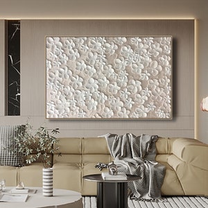 Abstract Flower Textured Wall Art Blooming Floral Painting on Canvas ...