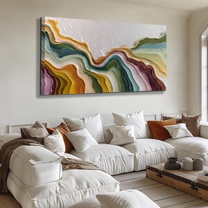 Colorful Oil Painting on Canvas Abstract Textured Wall Art Impasto ...