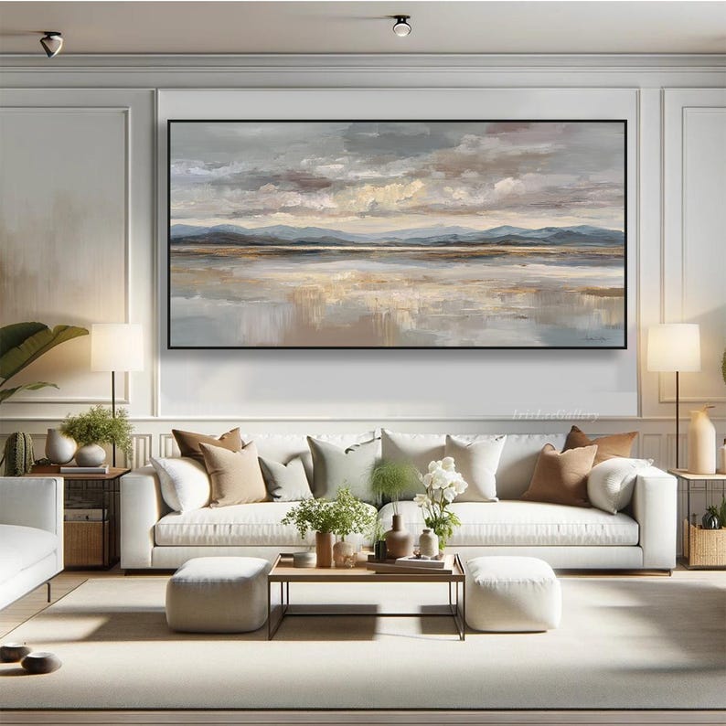 Textured Mountain Wall Art Original Landscape Oil Painting on Canvas ...