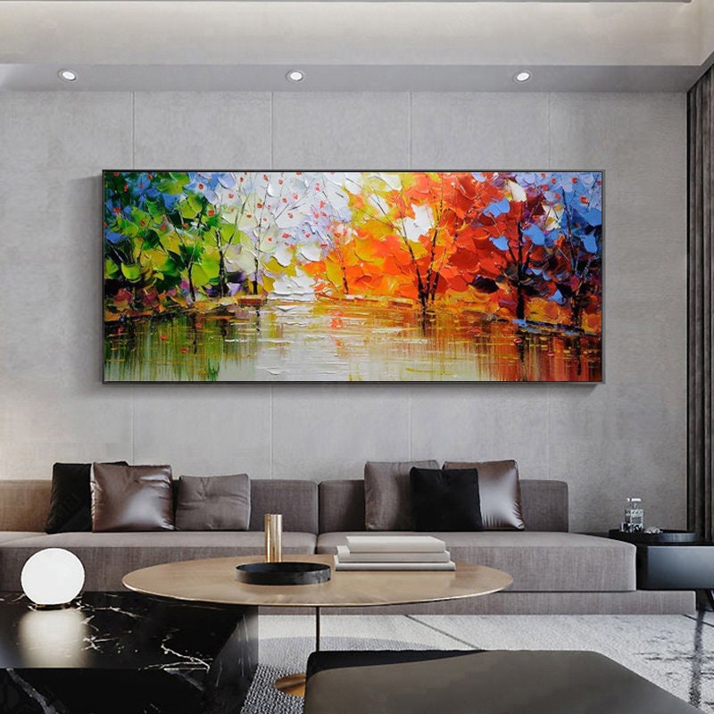 Colorful Wall Decor Home Decor Canvas Wall Art Forest Painting - Etsy UK