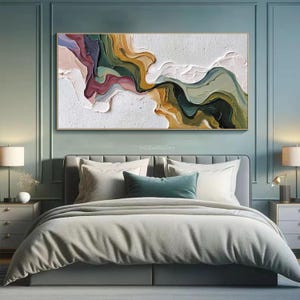 Large Abstract Oil Painting on Canvas Textured Palette Knife Wall Art ...