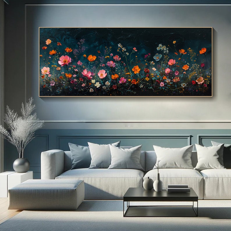 Original Flower Painting on Canvas 3D Texture Painting Scenery Art ...