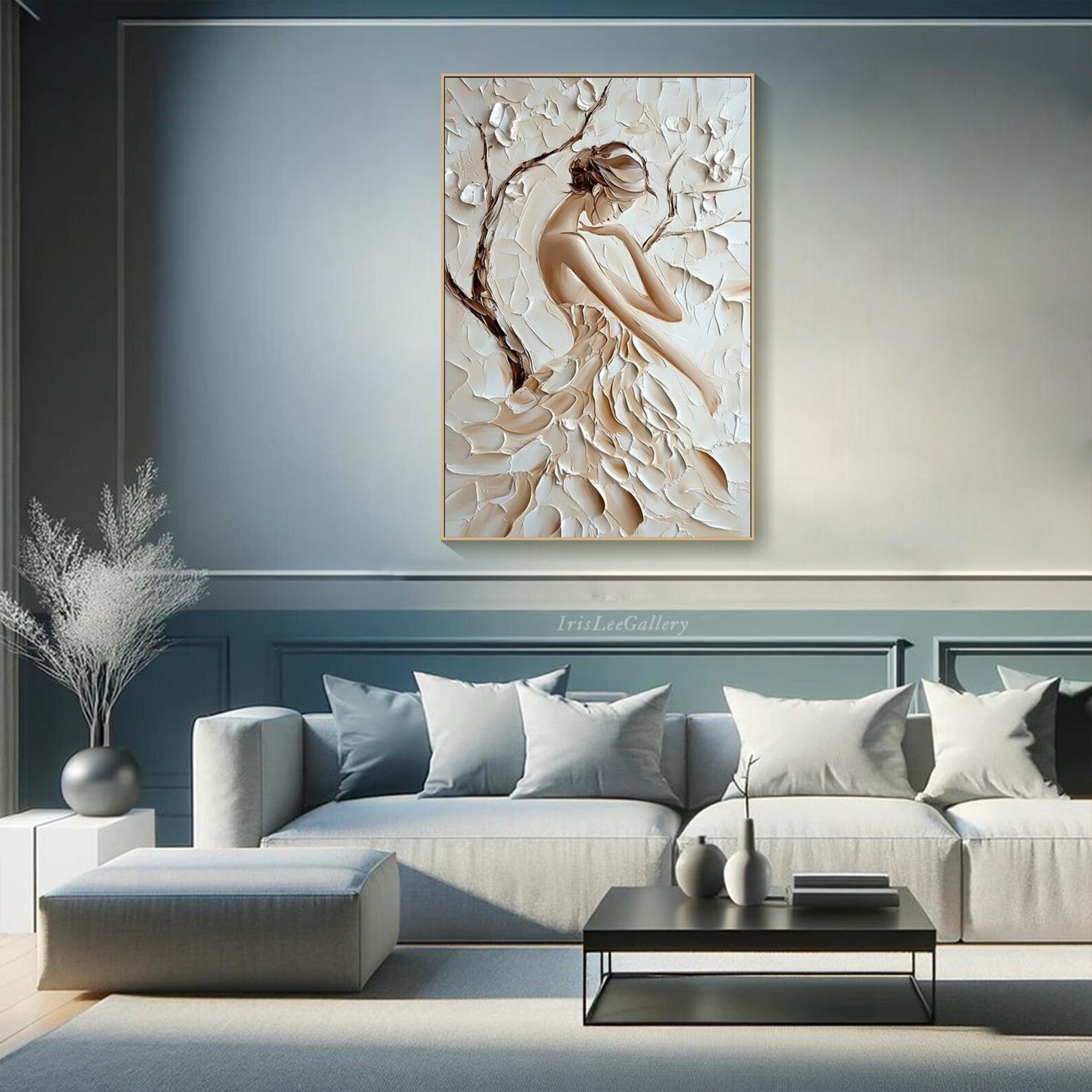 Abstract Woman Figure Painting on Canvas 3D Textured Nude Wall Art ...